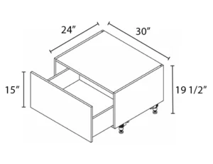 Wholesale Kitchen Cabinets, Frameless Shaker, 30" Base Window Seat Cabinet 15" High Drawer Front soft close drawer, by Cassarya Cabinetry.