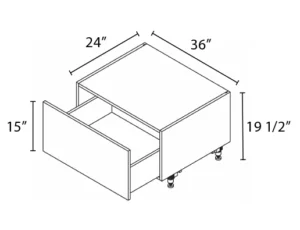 Wholesale Kitchen Cabinets, Frameless Shaker, 36" Base Window Seat Cabinet 15" High Drawer Front soft close drawer, by Cassarya Cabinetry.