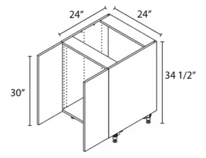 Wholesale Kitchen Cabinets, Frameless Shaker, 24" sink base cabinet, soft close doors, by Cassarya Cabinetry.