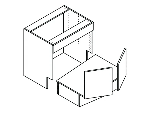 Wholesale Kitchen Cabinets, Frameless Shaker, Universal ADA 36" Sink Base Cabinet, soft close doors by Cassarya Cabinetry