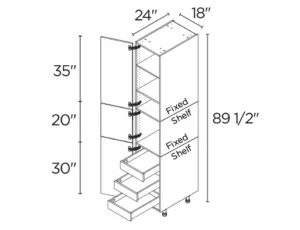 Wholesale Kitchen Cabinets, Frameless Shaker, 18" tall cabinet with inner drawers, soft close doors by Cassarya Cabinetry