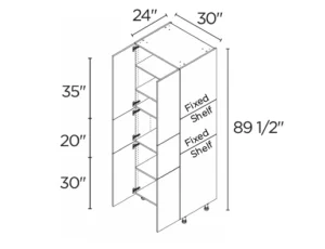 Wholesale Kitchen Cabinets, 30" wide, 89.5" tall cabinet, soft close doors by Cassarya Cabinetry