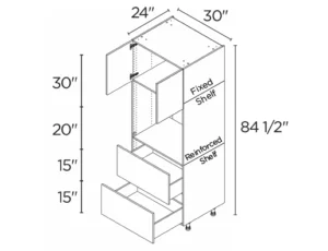 Wholesale Kitchen Cabinets, Frameless Shaker, 30" tall cabinet with microwave oven, soft close doors and drawers by Cassarya Cabinetry