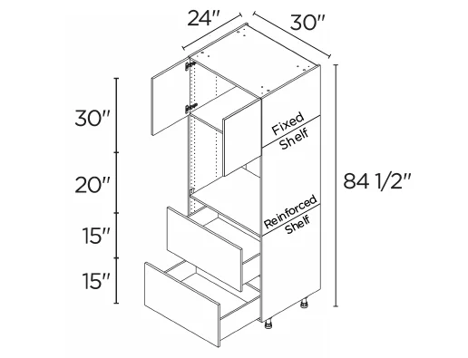 Wholesale Kitchen Cabinets, Frameless Shaker, 30" tall cabinet with microwave oven, soft close doors and drawers by Cassarya Cabinetry