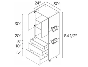 Wholesale Kitchen Cabinets, Frameless Shaker, 30" tall cabinet with microwave oven, soft close doors and drawers by Cassarya Cabinetry