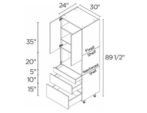 Wholesale Kitchen Cabinets, Frameless Shaker, 30" tall cabinet with microwave oven, soft close doors and drawers by Cassarya Cabinetry