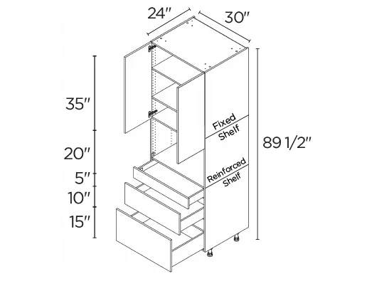 Wholesale Kitchen Cabinets, Frameless Shaker, 30" tall cabinet with microwave oven, soft close doors and drawers by Cassarya Cabinetry