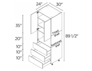 Wholesale Kitchen Cabinets, Frameless Shaker, 30" tall cabinet with microwave oven, soft close doors and drawers by Cassarya Cabinetry