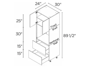 Wholesale Kitchen Cabinets, Frameless Shaker, 30" tall cabinet with single oven, soft close doors and drawers by Cassarya Cabinetry