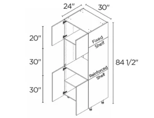 Wholesale Kitchen Cabinets, Frameless Shaker, 30" tall cabinet with single oven, soft close doors by Cassarya Cabinetry