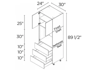 Wholesale Kitchen Cabinets, Frameless Shaker, 30" tall cabinet with single oven, soft close doors and drawers by Cassarya Cabinetry