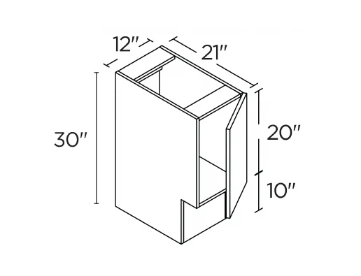 Wholesale Kitchen Cabinets, Frameless Shaker, Universal ADA 12" Vanity Sink Base Cabinet, soft close door by Cassarya Cabinetry