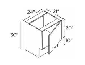 Wholesale Kitchen Cabinets, Frameless Shaker, Universal ADA 24" Vanity Sink Base Cabinet, soft close door by Cassarya Cabinetry