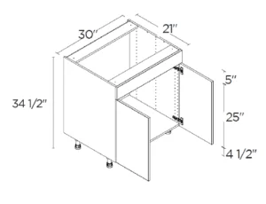 Wholesale Kitchen Cabinets, Frameless Shaker, 30" Vanity Sink Base Cabinet, soft close doors by Cassarya Cabinetry