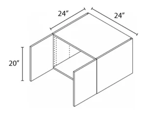 Wholesale Kitchen Cabinets, Frameless Shaker, 24" Wide Wall Cabinet 20" High by 24" Deep, by Cassarya Cabinetry.