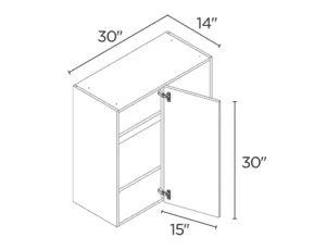 Wholesale Kitchen Cabinets, Frameless Shaker, wall blind corner by Cassarya Cabinetry