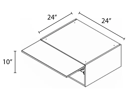 Wholesale Kitchen Cabinets, Frameless Shaker, 24" Wide Wall Cabinet 10" High by 24" Deep, by Cassarya Cabinetry.