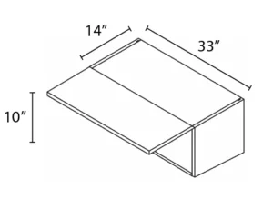 Wholesale Kitchen Cabinets, Frameless Shaker, 33" Wide Wall Cabinet 10" High by 14" Deep, by Cassarya Cabinetry.