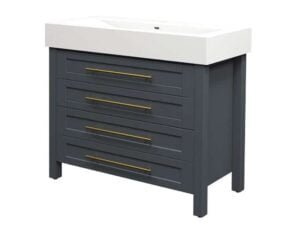 40 inch wide, charcoal, single sink vanity with top | Catania Collection by Cassarya
