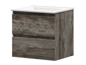 24 inch wide, driftwood gray, single sink vanity with top | Salerno Collection by Cassarya