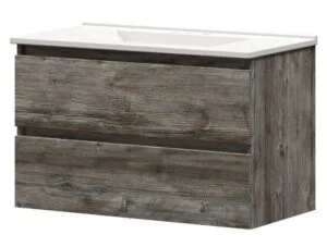 36 inch wide, driftwood gray, single sink vanity with top | Salerno Collection by Cassarya