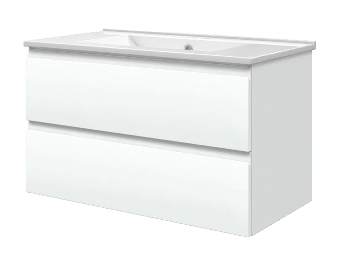 36 inch wide, white, single sink vanity with top | Bari Collection by Cassarya