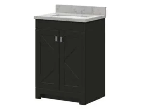 25 inch wide, dark chocolate, single sink vanity with top | Torretta Collection by Cassarya