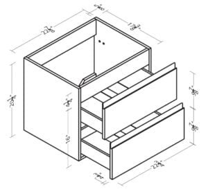 24 inch wide, single sink vanity with top | Bari Collection by Cassarya