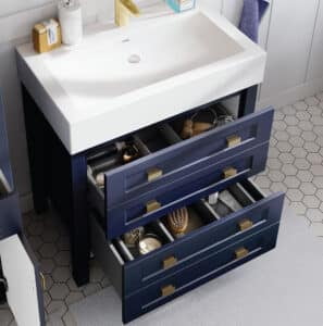 Valentina Collection Midnight Blue wholesale single sink vanity without top by Cassarya