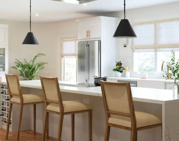 Rivoli Collection - Bright white recessed cove cabinets