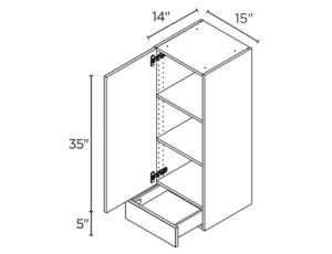 Wholesale Kitchen Cabinets, 15" Wide Wall Cabinet 40" High by 14" Deep, soft close door and drawer, by Cassarya Cabinetry.