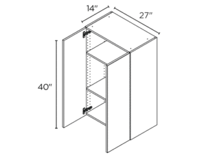 27" wide x 40" tall wall cabinet with 2 doors - wholesale cabinet prices